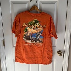 Hard Rock Cafe Key West Orange Short Sleeve T-shirt Size Large